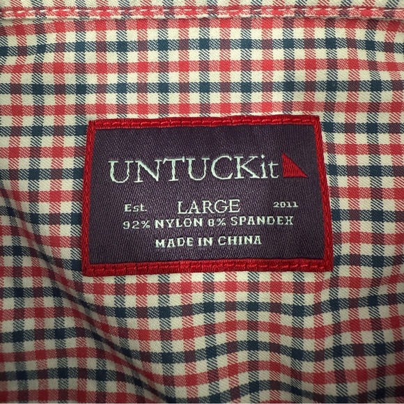 Men’s UNTUCKit Gallo Plaid Long Sleeve Button Down Shirt With Pocket Large - Picture 13 of 16